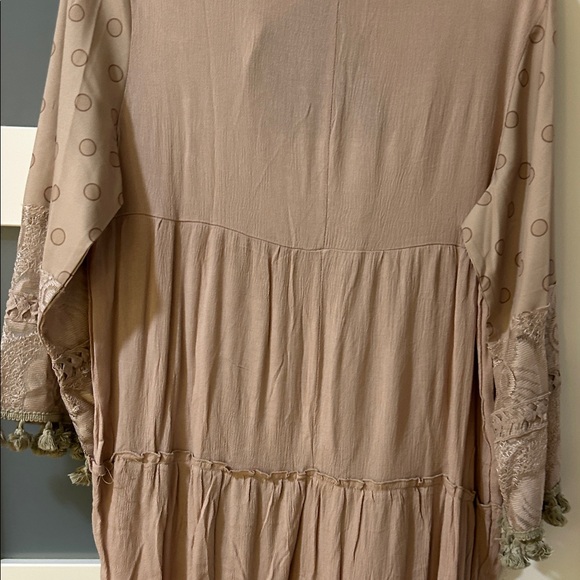 MISSLOOK Taupe Midi Dress with Tassel Trim - Picture 3 of 3
